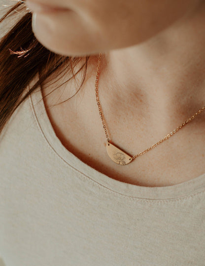 Sunrise Mountain Botanical Necklace — Pewter Silver