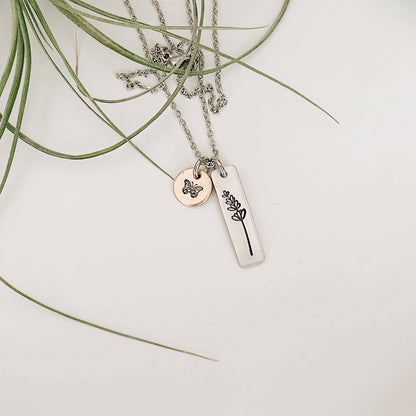 Lavender Butterfly Necklace