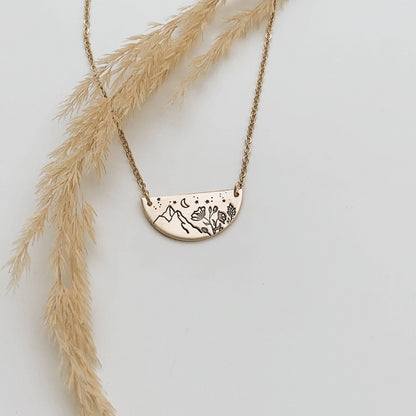 Wildflower Mountain Sky Necklace - Pewter Silver