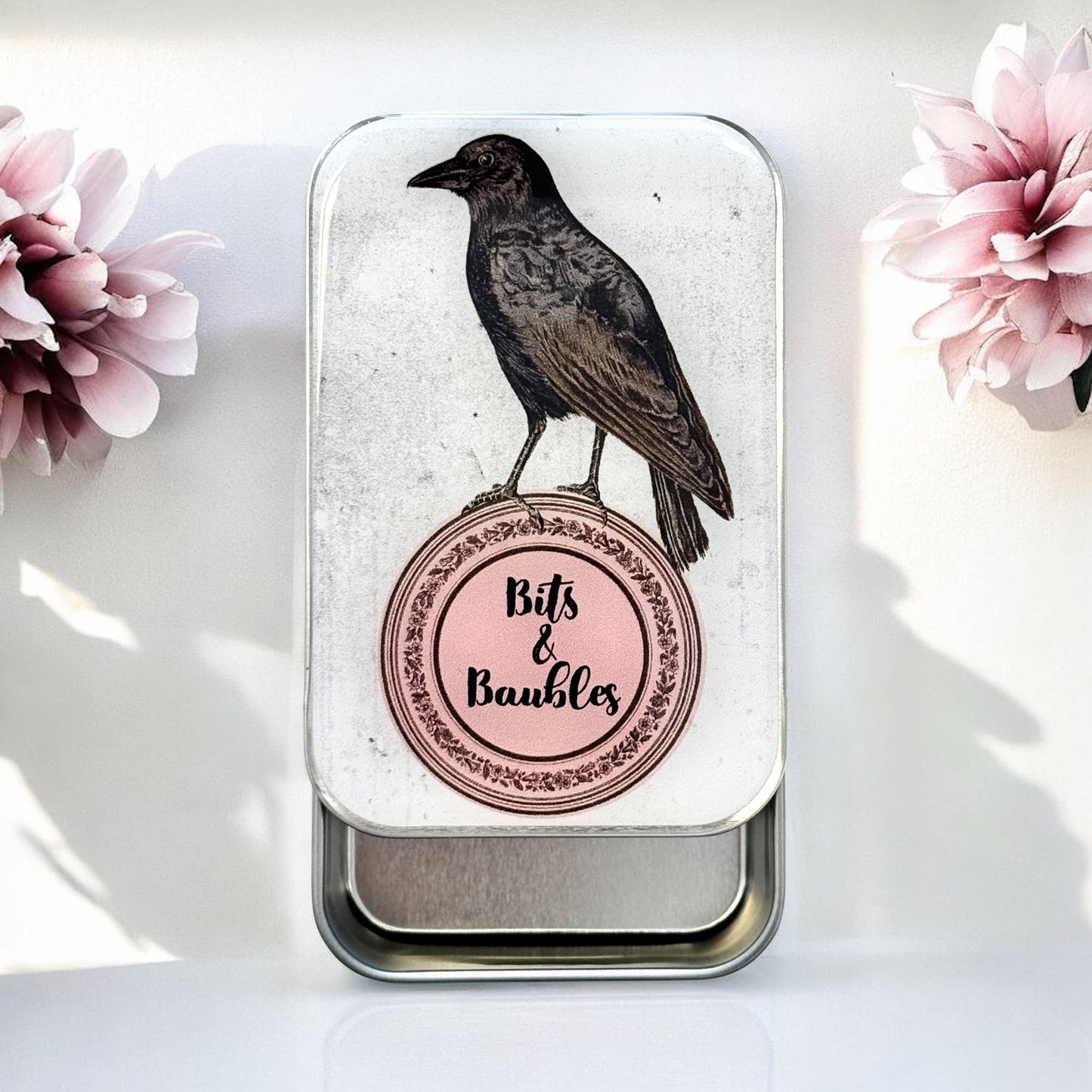 Bits & Baubles Crow Notions Tin