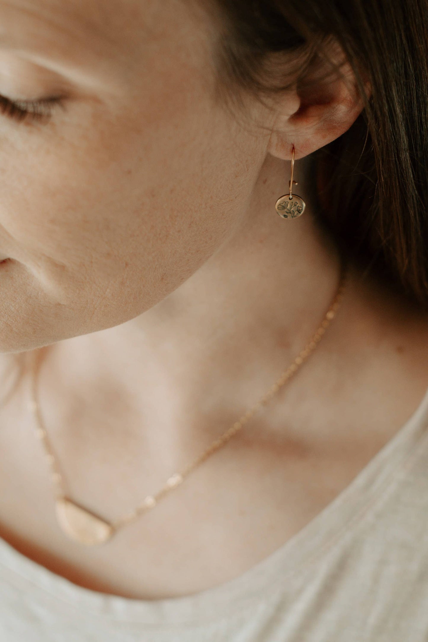Sunrise Mountain Botanical Necklace — Pewter Silver