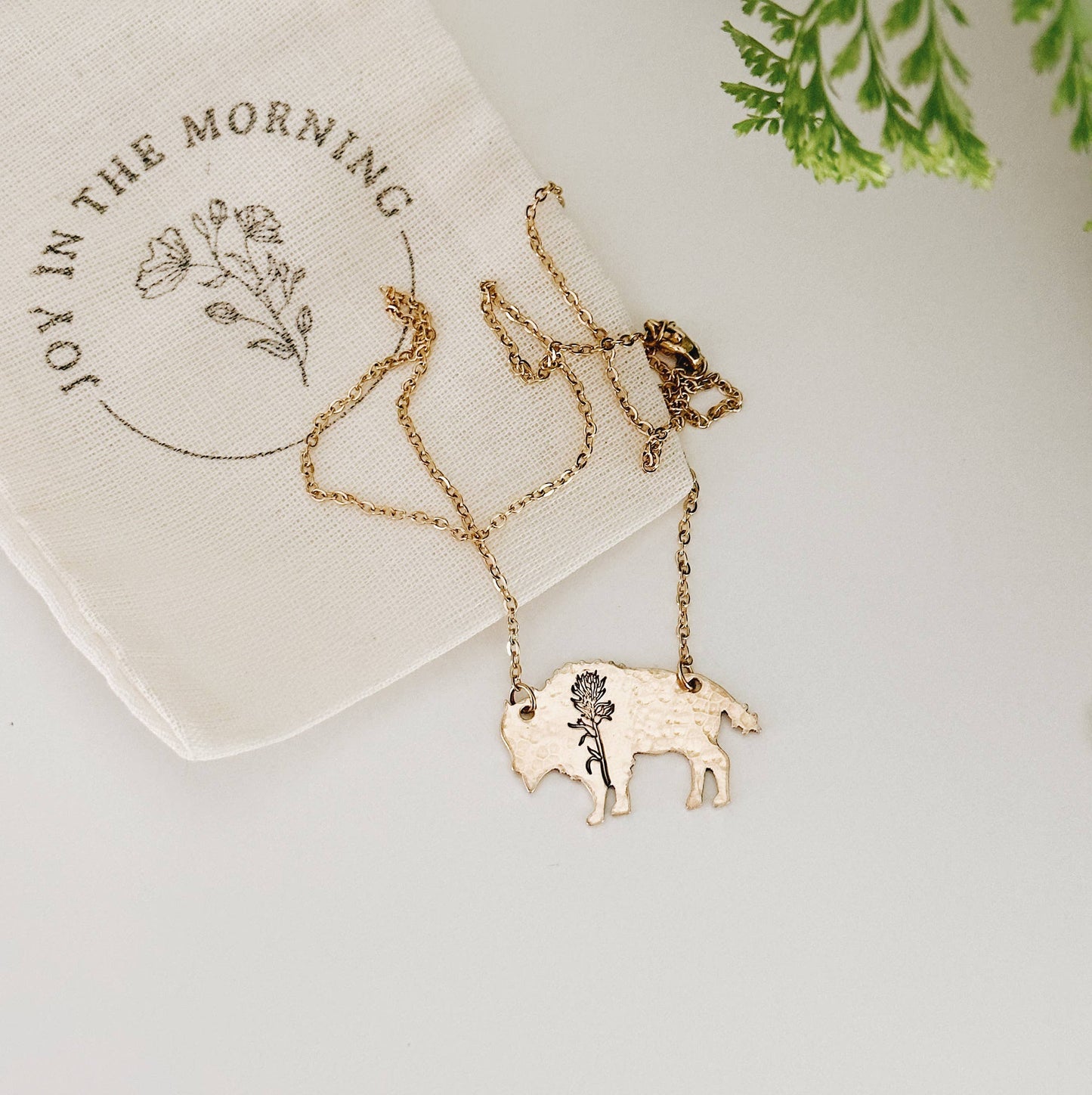 Indian Paintbrush Bison Necklace — NuGold