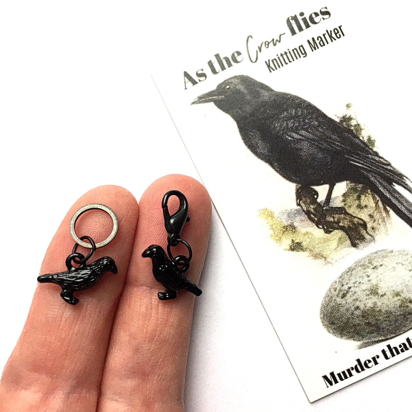 Crow Stitch Marker / Progress Keeper — Removable