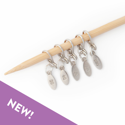 Cast On Counting Stitch Markers — Count by 20s: Base Set (20–100)
