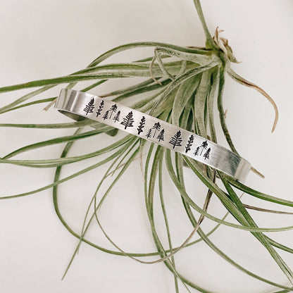 Forest Metal Cuff Bracelet — 1/4"
