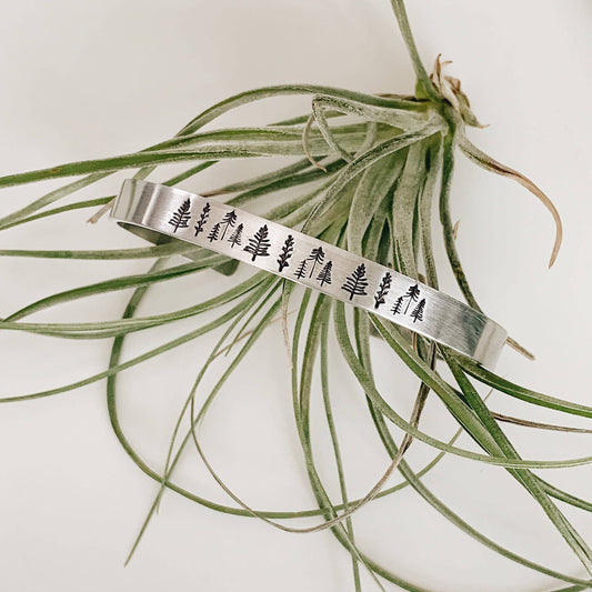 Forest Metal Cuff Bracelet — 1/4"
