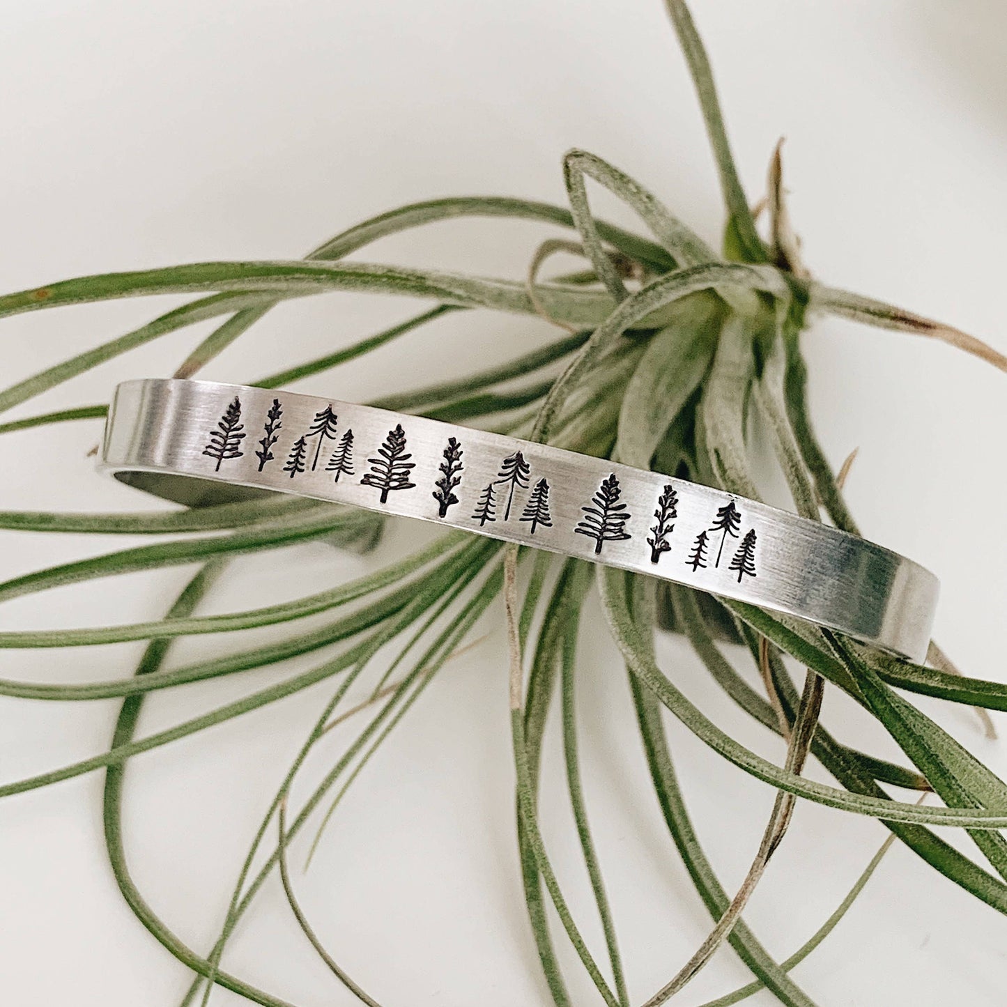 Forest Metal Cuff Bracelet — 1/4"
